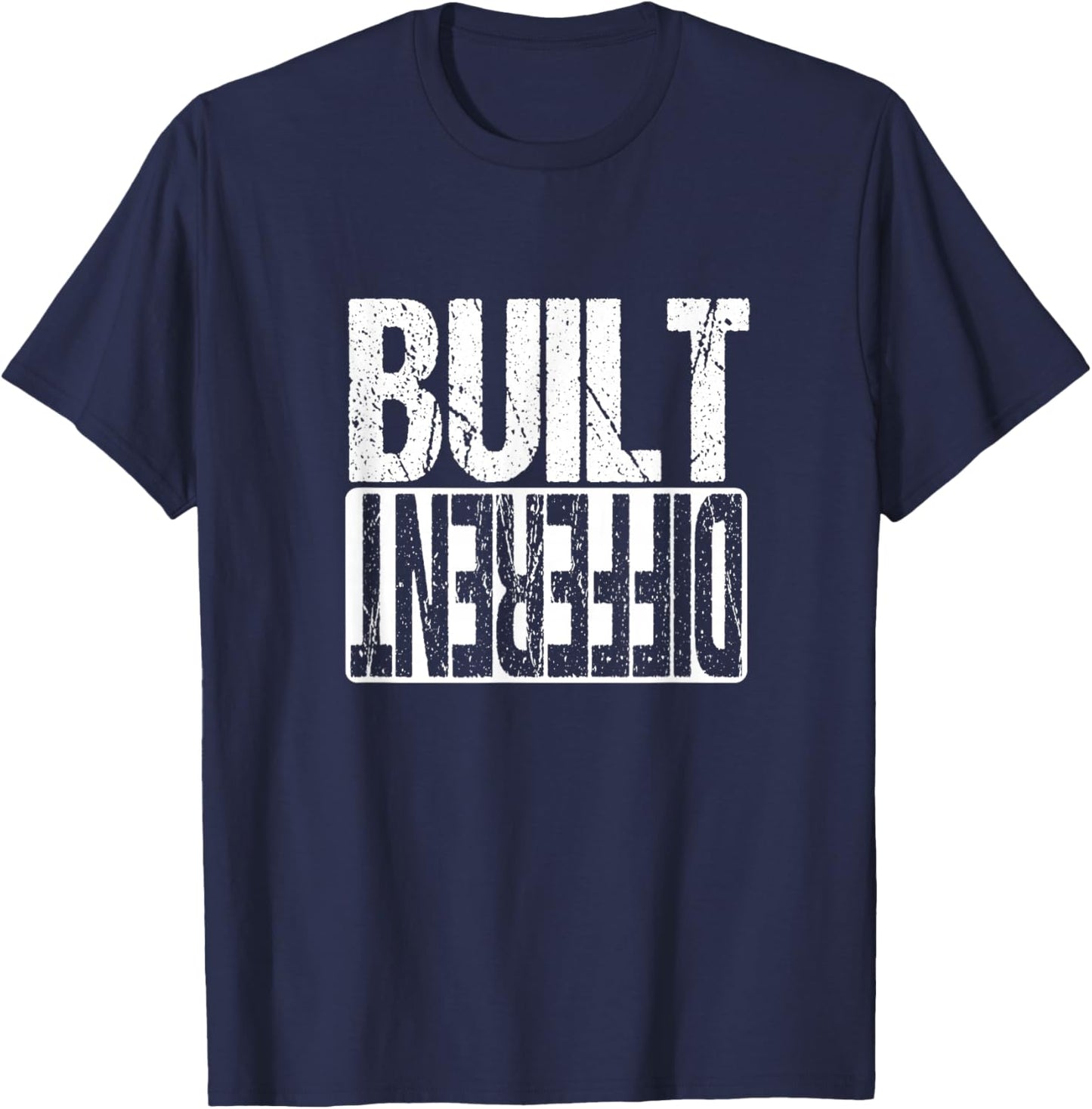 Motivational Hustle Built Different Grind Execution T-Shirt - T-Shirt | Navy