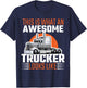 Truck Driver Semi Rig Awesome Trucker Slogan Simple Design T-Shirt - T-Shirt | Navy