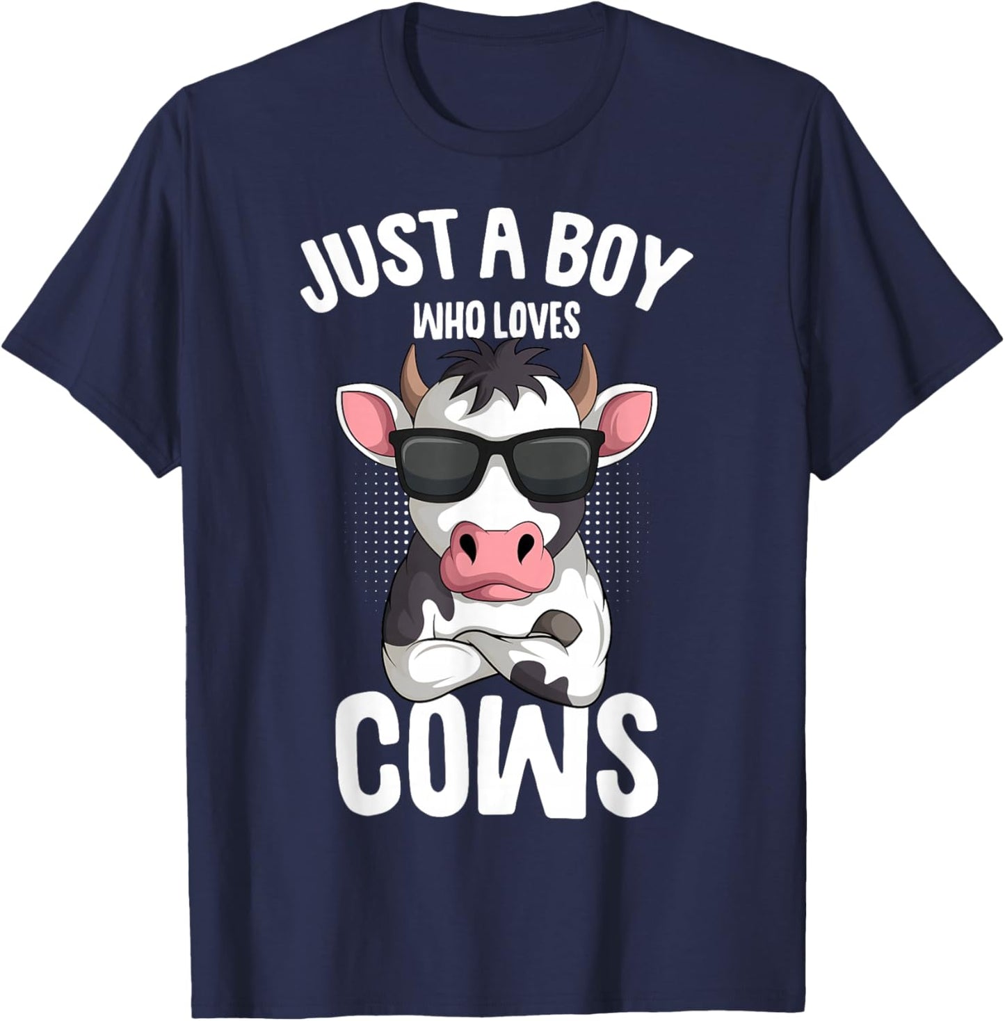 Just A Boy Who Loves Cows Farmer Kids Cow Toddler Boys T-Shirt - T-Shirt | Navy