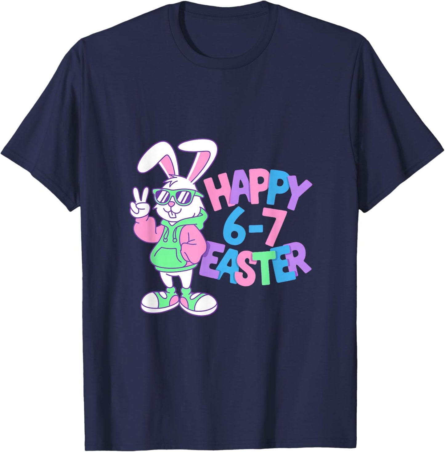 67 Easter- Funny Easter Gen Alpha Six Seven Easter T-Shirt - T-Shirt | Navy