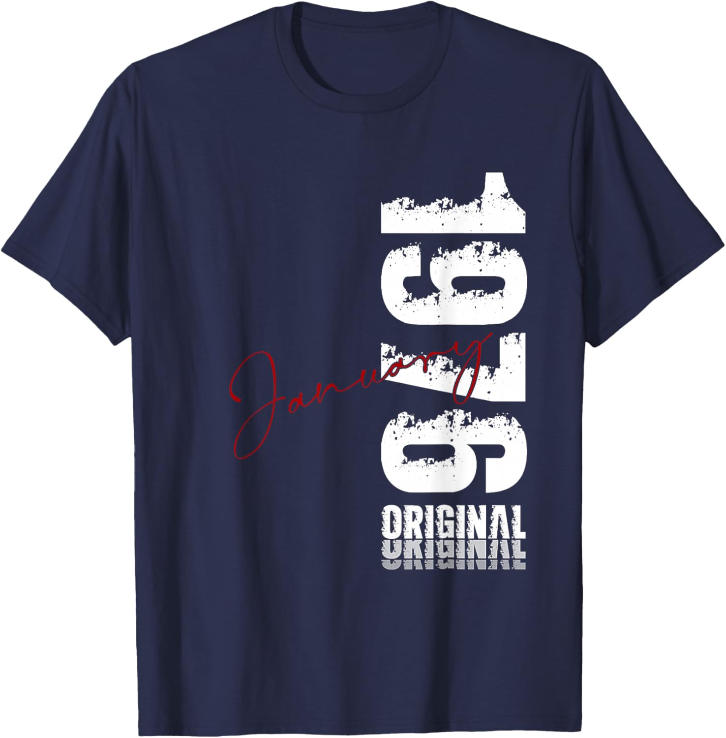 50 Years Anniversary Man Gift January 1976 Vintage T-Shirt - T-Shirt | Navy