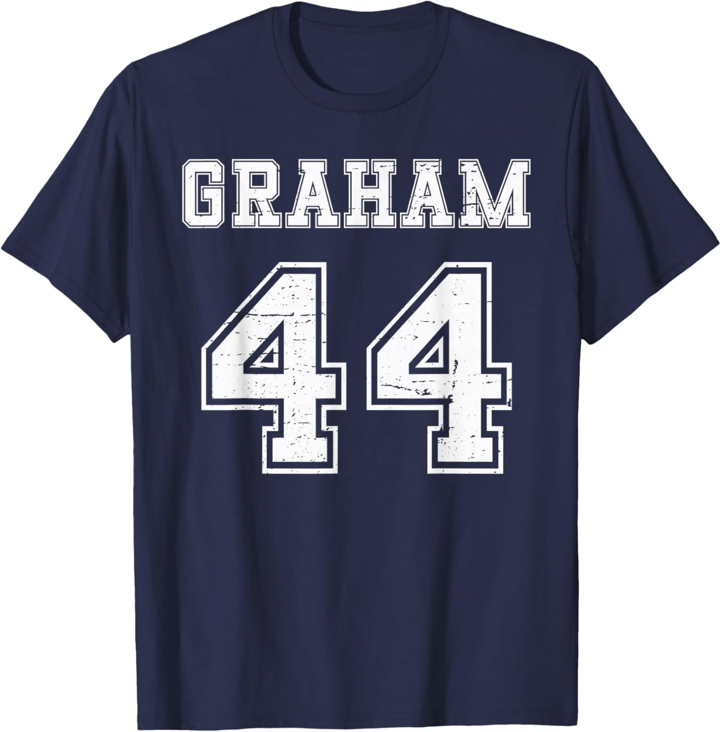 Graham Vintage Jersey Text Graphic Number 44 for Sport T-Shirt - T-Shirt | Navy