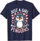 Penguins Animal Just A Girl Who Loves Penguin T-Shirt - T-Shirt | Navy