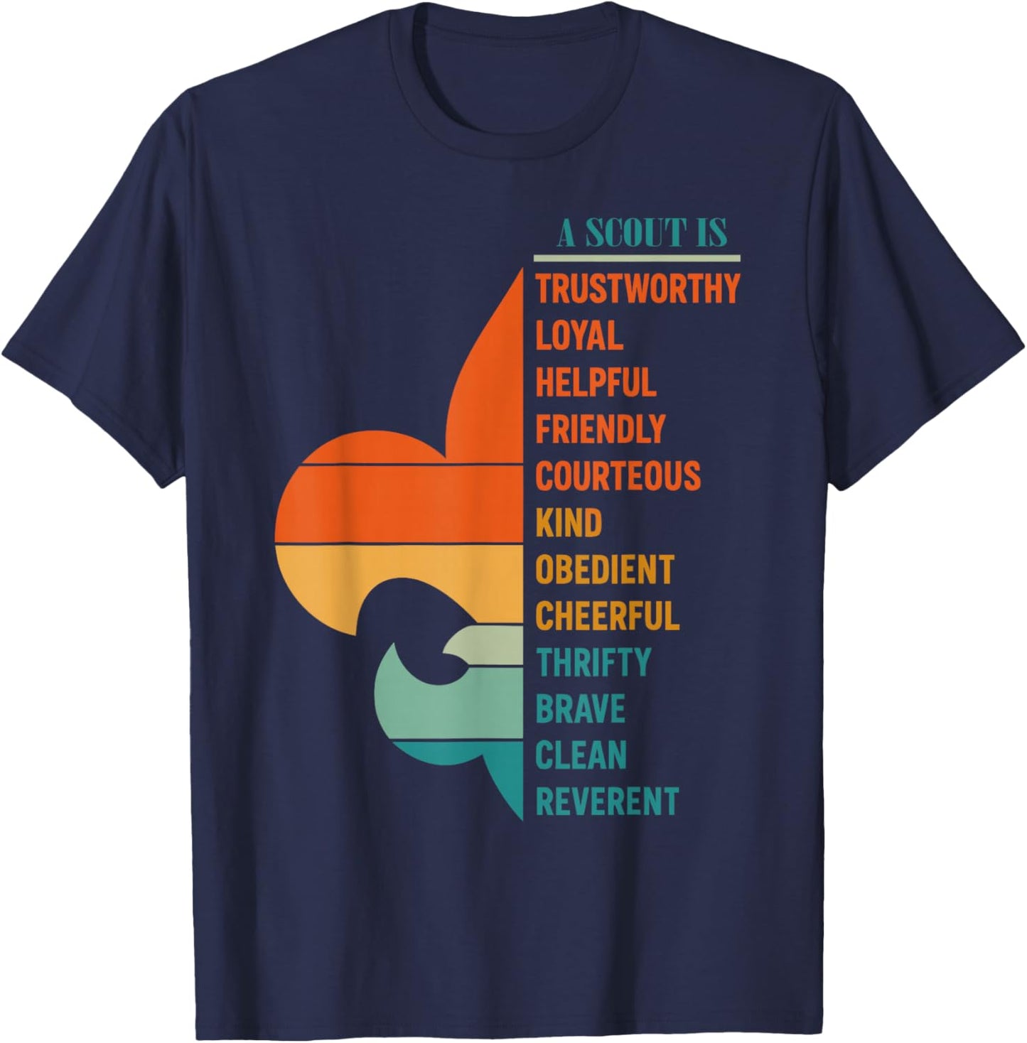 Cool Retro Vintage Style Scouting Law Trustworthy Loyal T-Shirt - T-Shirt | Navy