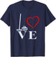 Love Curling Winter Sports Heart Curling Broom and Stone T-Shirt - T-Shirt | Navy