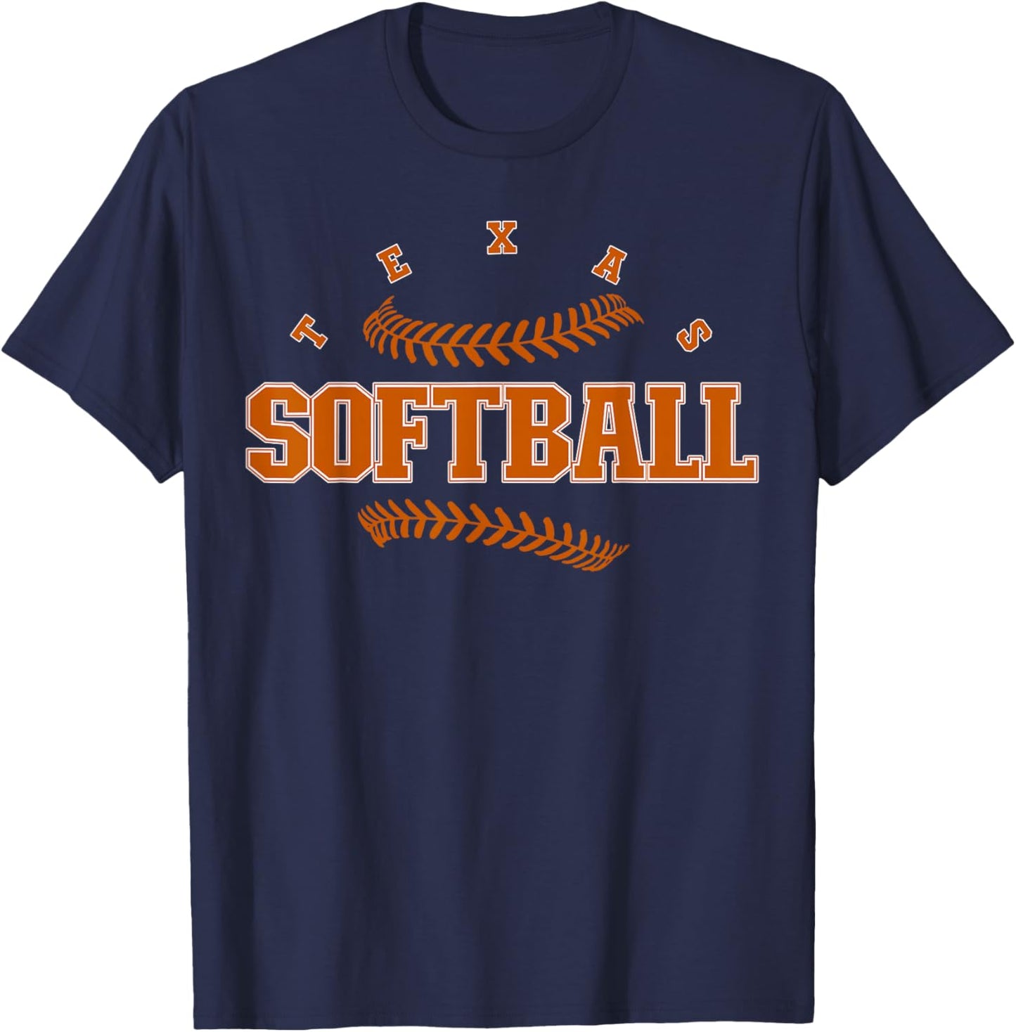 Texas Softball Vintage Kids Team Retro Softball Fan T-Shirt - T-Shirt | Navy