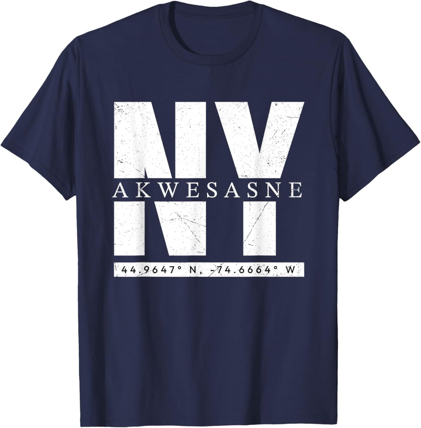 Akwesasne, NY Retro Urban Style Coordinates T-Shirt - T-Shirt | Navy
