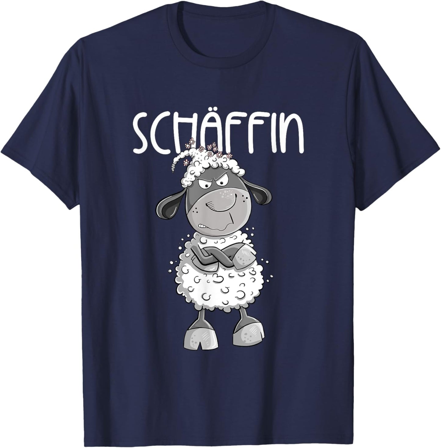 with German Text "Cooles Schäffin Schaf Für die Chefin Vorgesetzte Teamleiter T-Shirt - T-Shirt | Navy