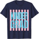 Striped Kinder Grad End of School Kindergarten Graduation T-Shirt - T-Shirt | Navy