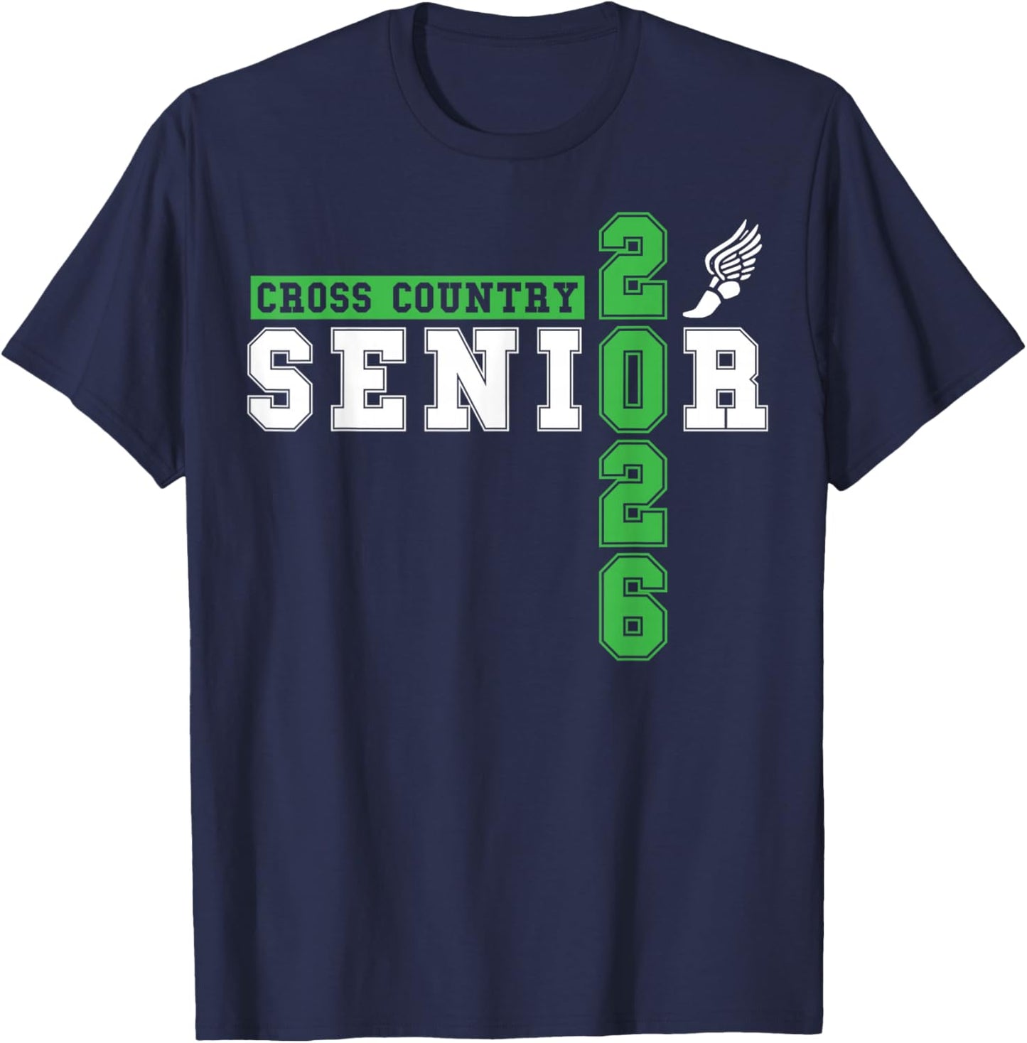 Cross Country Senior Night XC Senior 2026 Graduation 42 T-Shirt - T-Shirt | Navy