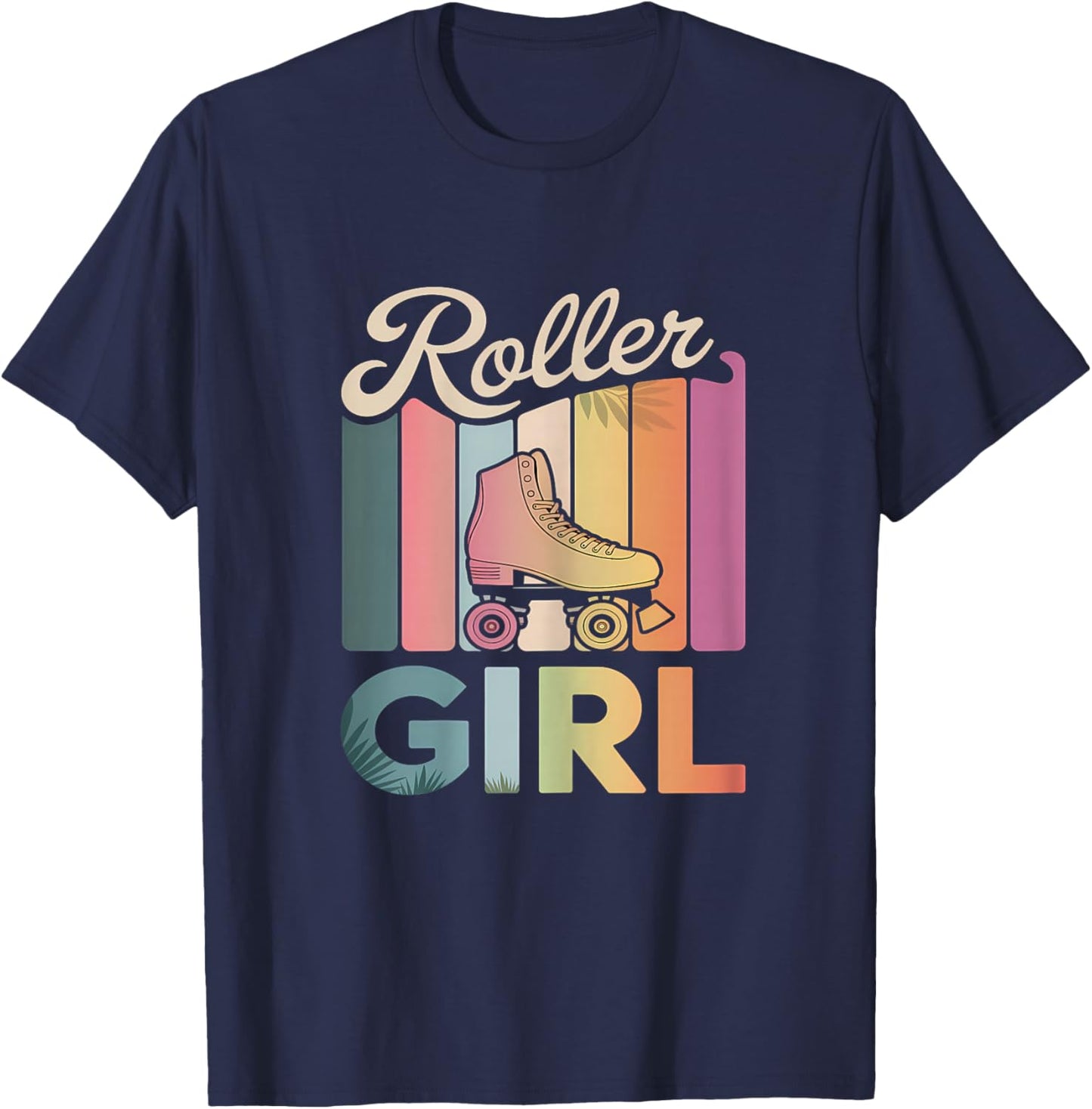 Roller Girl Skater Roller Skating 70s 90s 80's Roller Skates T-Shirt - T-Shirt | Navy