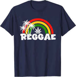 Reggae Music Jamaica Rastafari Roots Rasta jamaïcain T-Shirt - T-Shirt | Navy