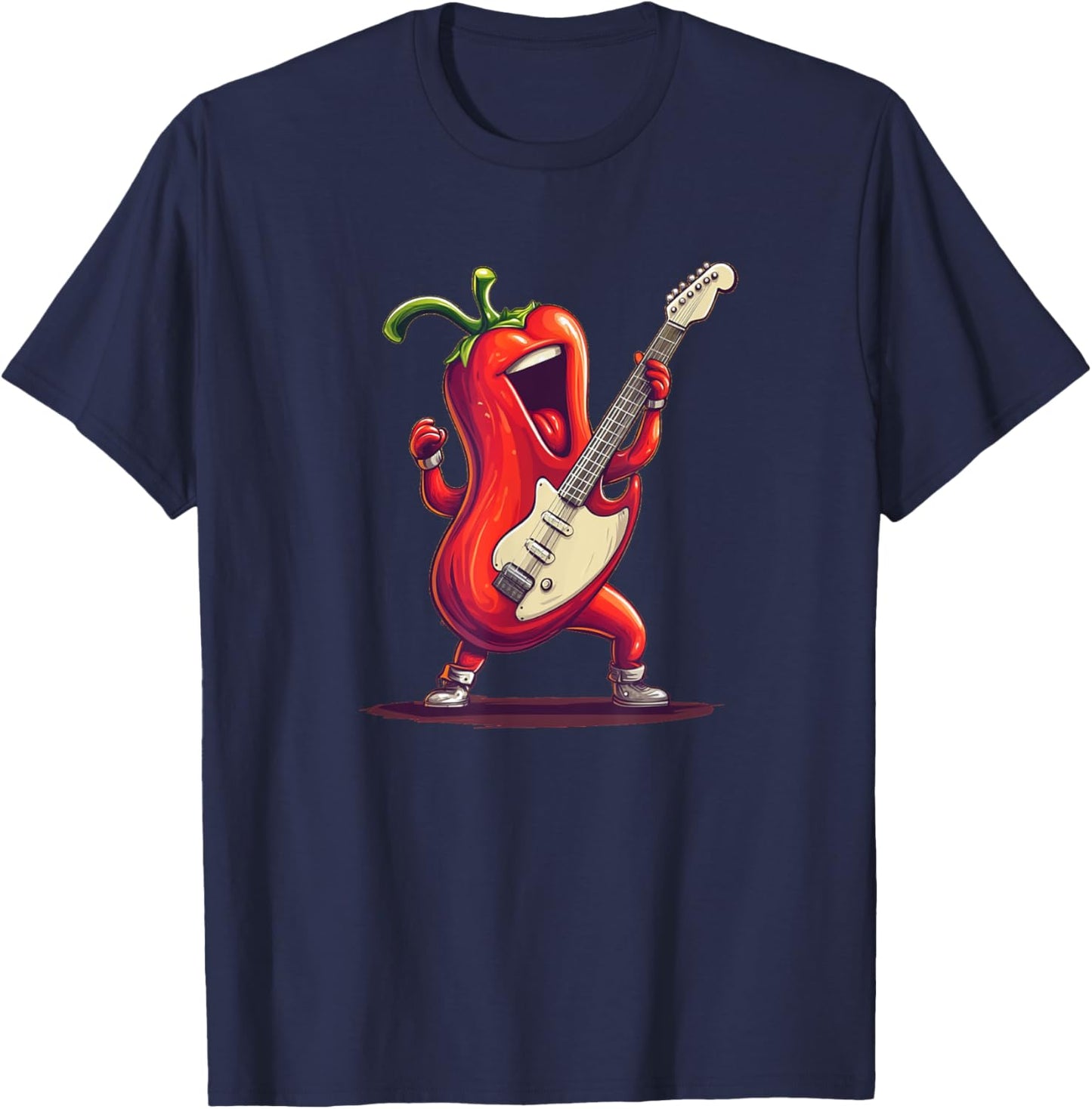 Paprika with Electric Guitar for a Rockin' Vibe T-Shirt - T-Shirt | Navy