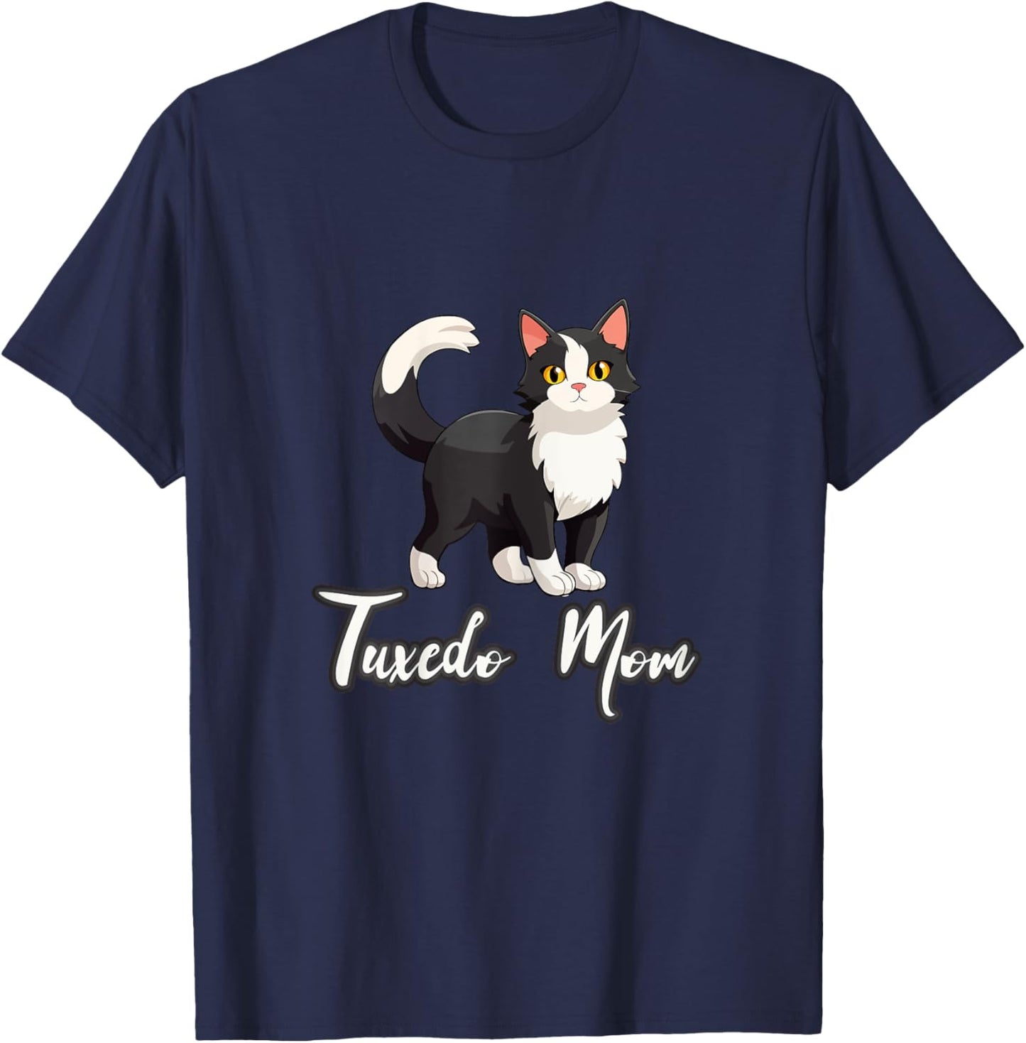 Tuxedo Cat Mom Shirt Funny Kitten Mama Cat Lover Mothers Day Kids T-Shirt - T-Shirt | Navy