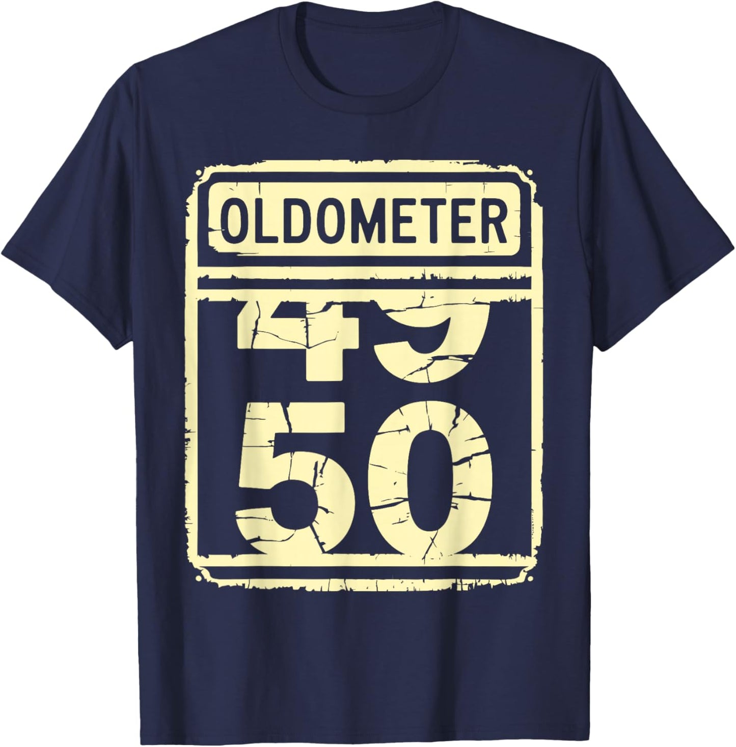 Oldometer 50 Men Women Funny 50th Birthday T-Shirt - T-Shirt | Navy