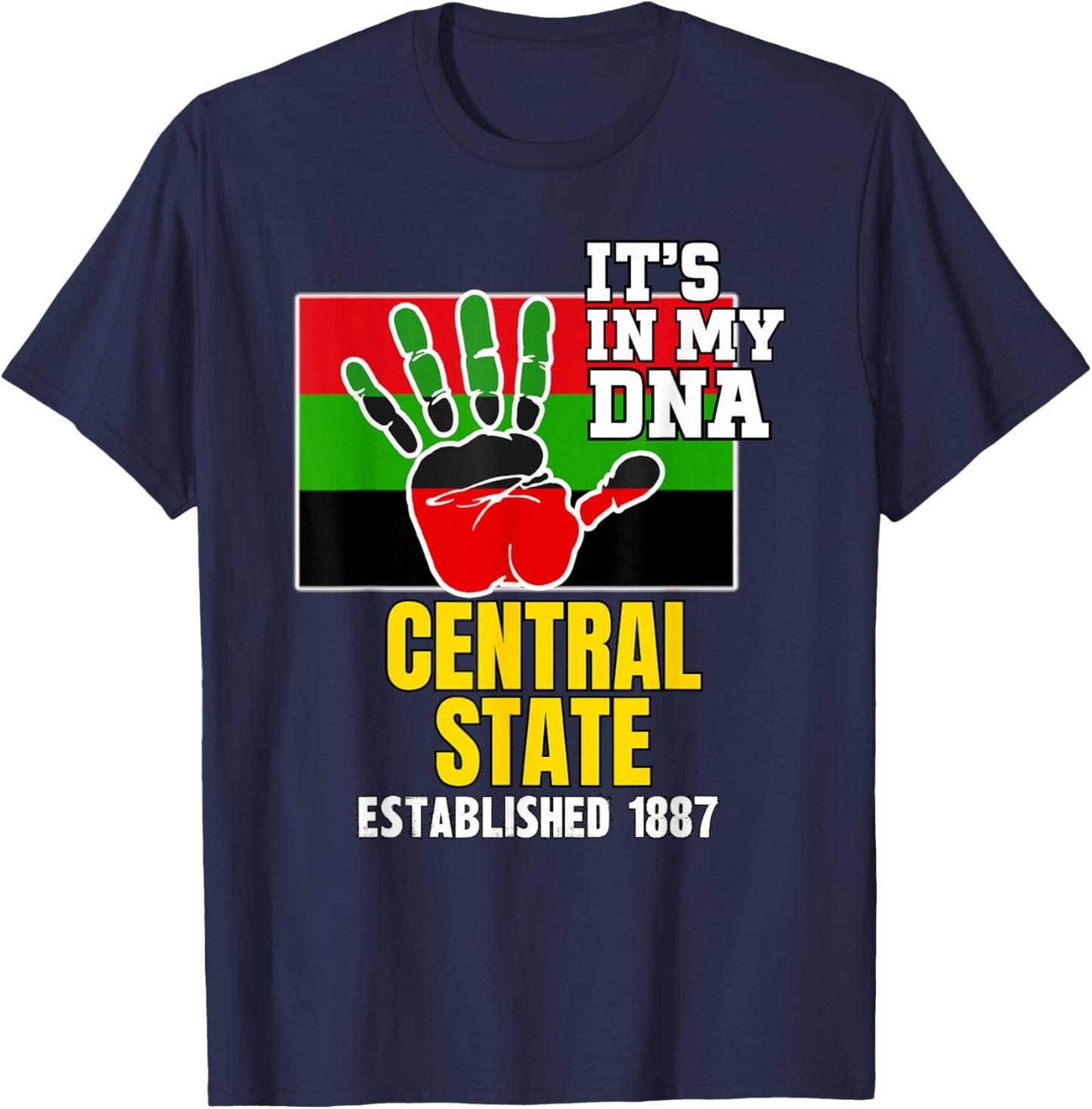 Central State, CSU, Red, Black and Green HBCU T-Shirt - T-Shirt | Navy