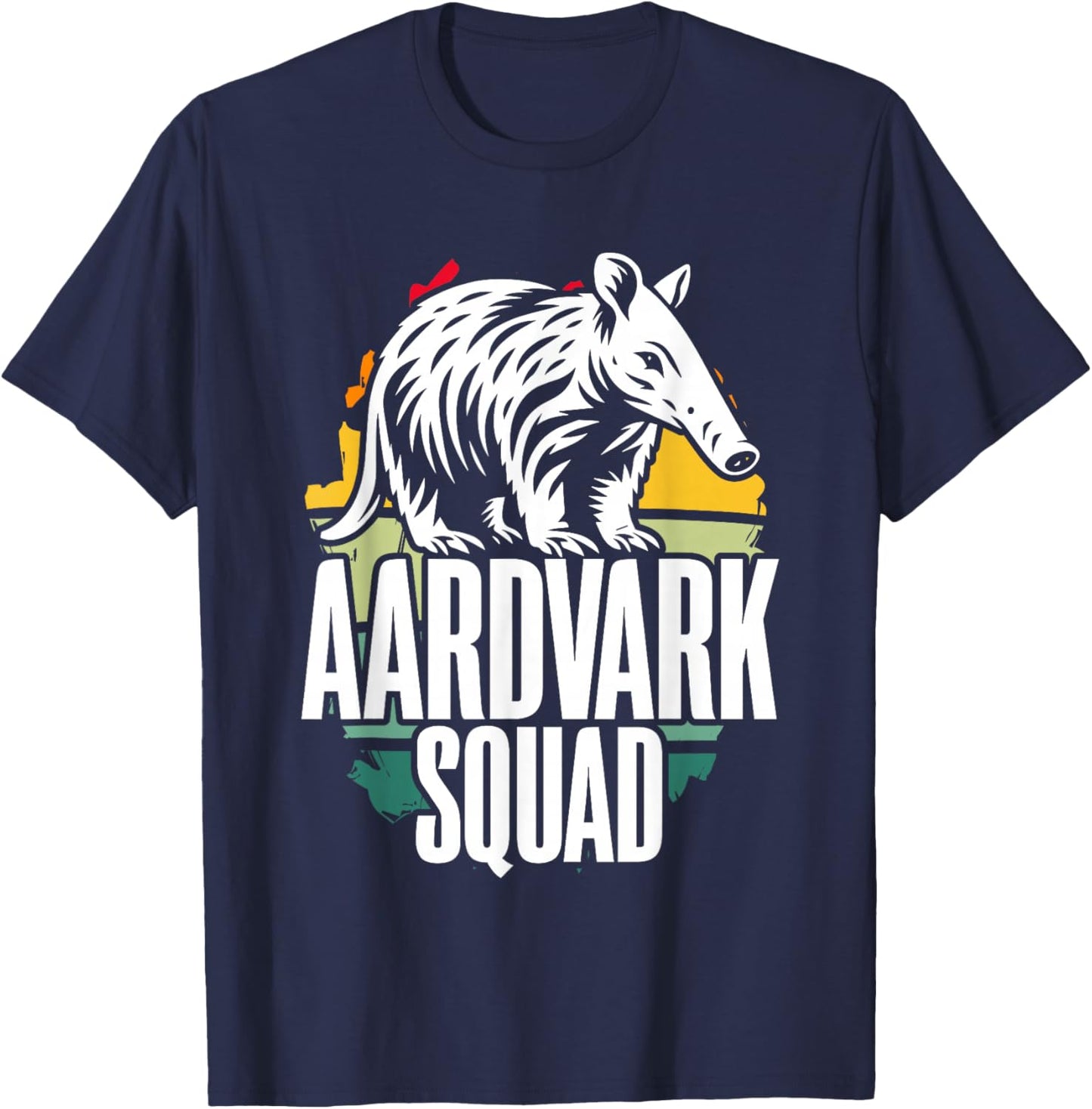 Aardvark Squad Animal Retro Vintage Nature Wildlife T-Shirt - T-Shirt | Navy