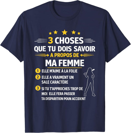 Gift Husband Lover Boyfriend Humour Couple T-Shirt - T-Shirt | Navy