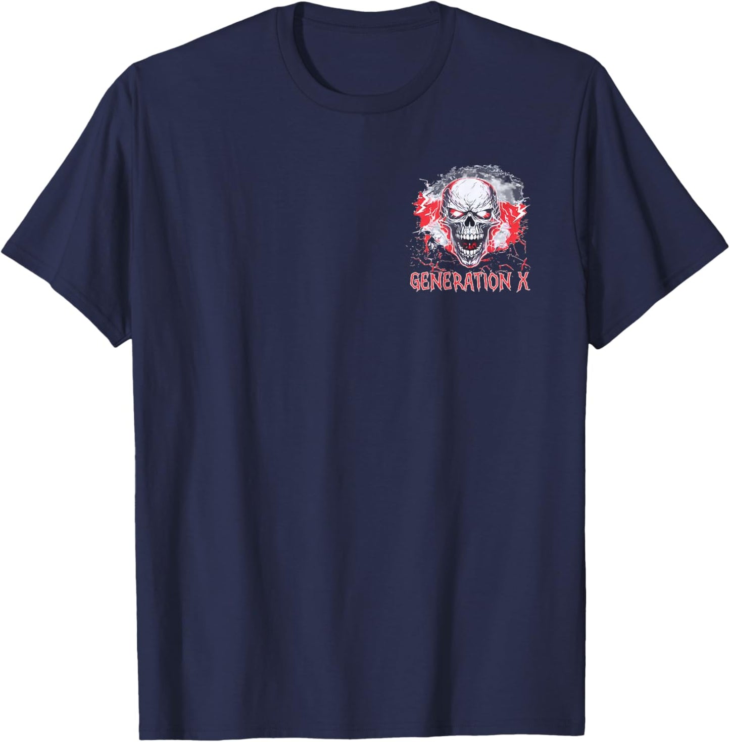 (2 Sided) Skull Generation X 100% Bitter Old Fucker Club T-Shirt - T-Shirt | Navy