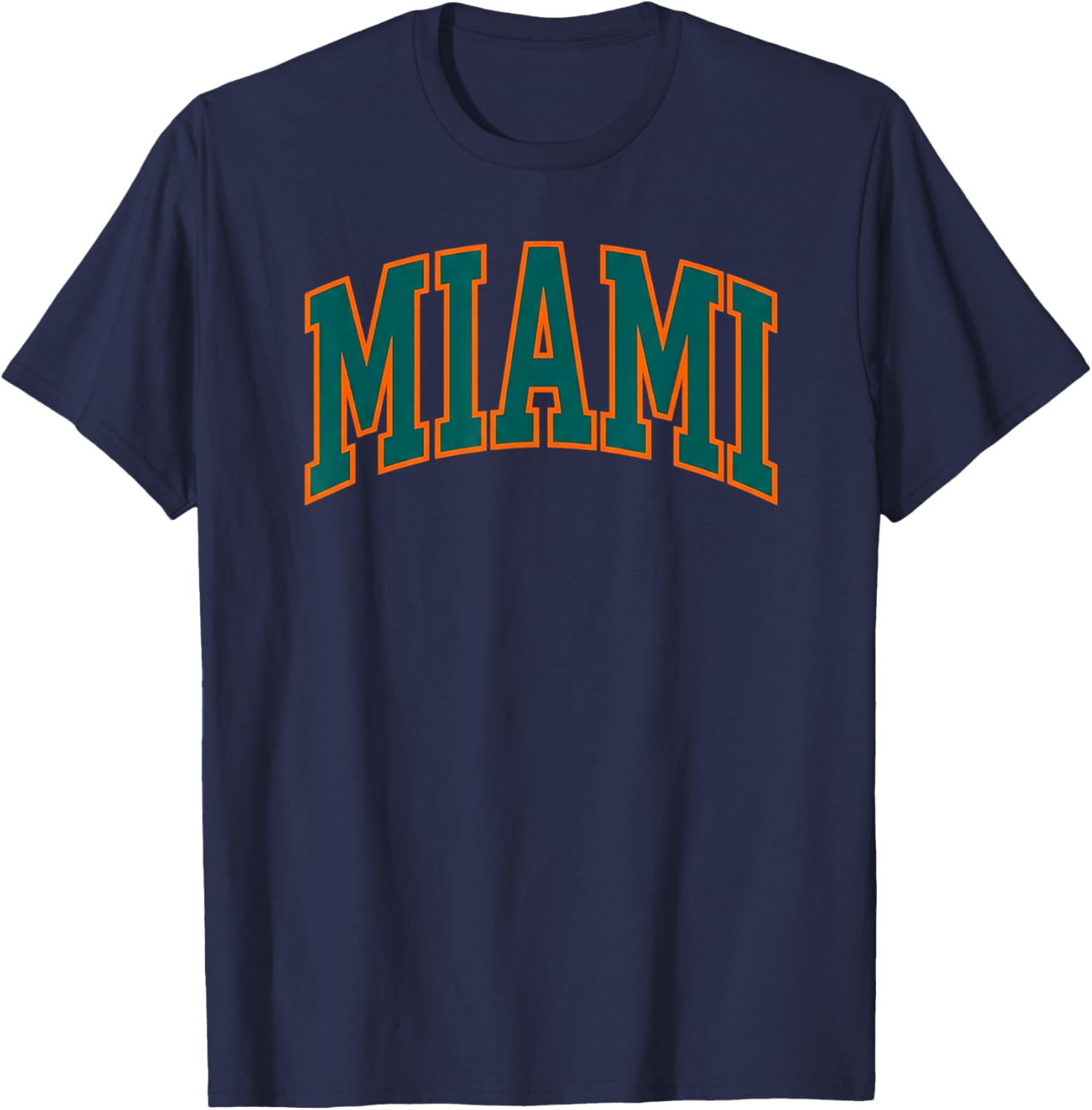 Miami Classic Block Typography Graphic T-Shirt - T-Shirt | Navy