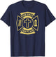 FIRE CHAPLAIN Firefighter Maltese Cross Patch Pastor Priest T-Shirt - T-Shirt | Navy