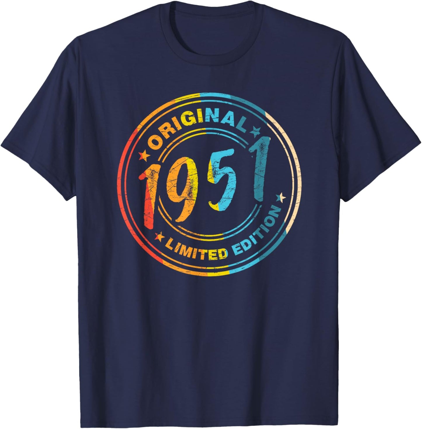 75.Geburtstag Retro Vintage 1951 Mann Frau Geschenk T-Shirt - T-Shirt | Navy