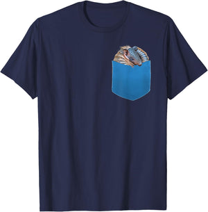 Armadillo Shirt - Baby Armadillo in Pocket Men, Women, Kids T-Shirt - T-Shirt | Navy
