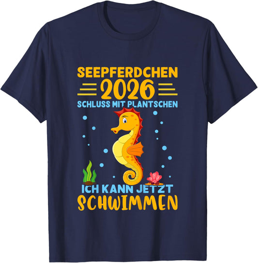 Seahorse 2026 Early Swimmer Badge T-Shirt - T-Shirt | Navy
