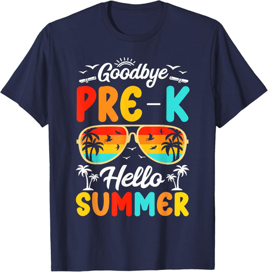 Last day Of School Goodbye Pre-K Summer Vacation Teacher T-Shirt - T-Shirt | Navy