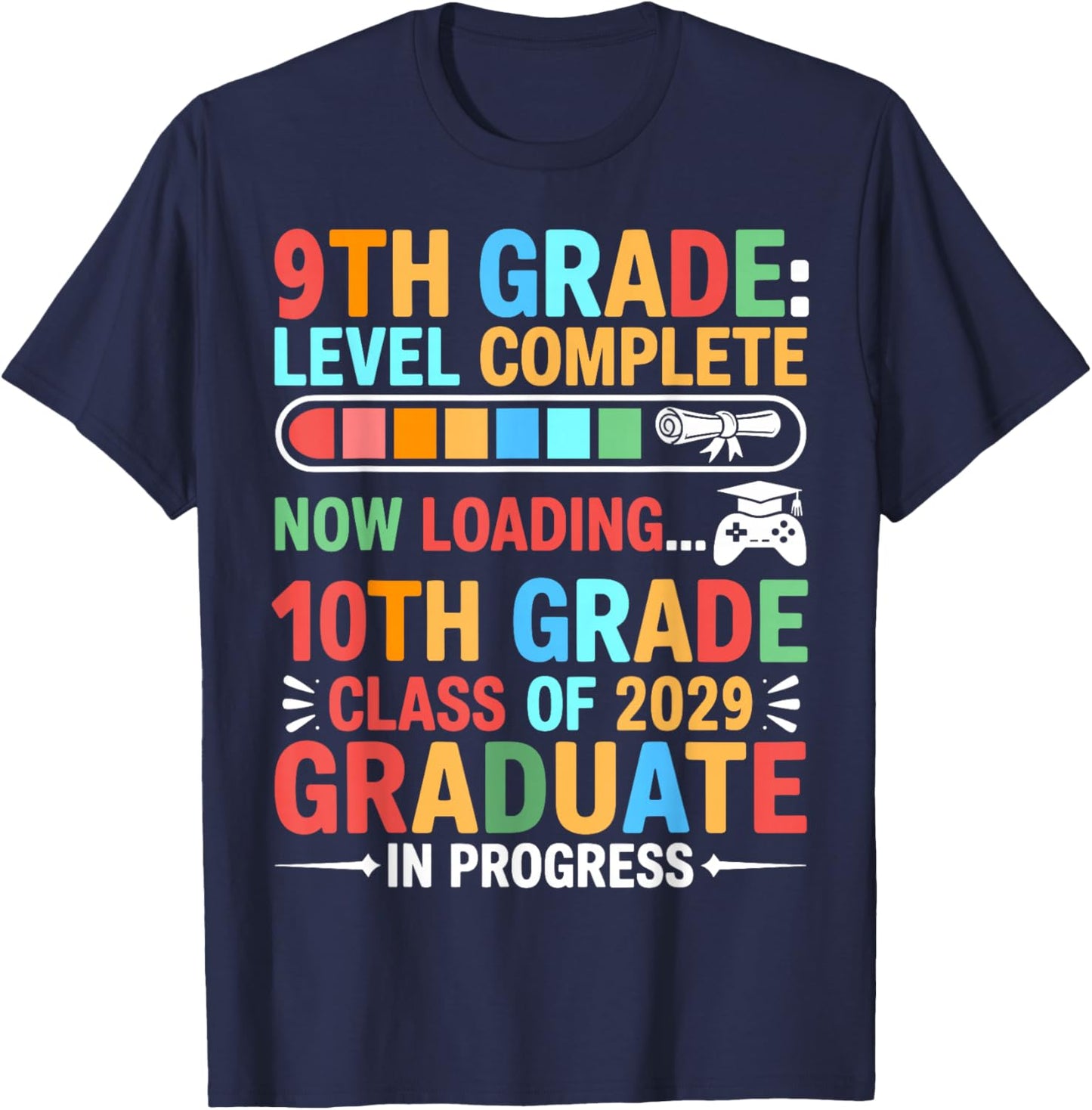 9th Grade Level Complete Last Day of School Kids 9th Grade T-Shirt - T-Shirt | Navy