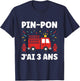 Enfant Humour Enfant Camion Pompier 3 Ans Garçon Anniversaire 3 Ans T-Shirt - T-Shirt | Navy