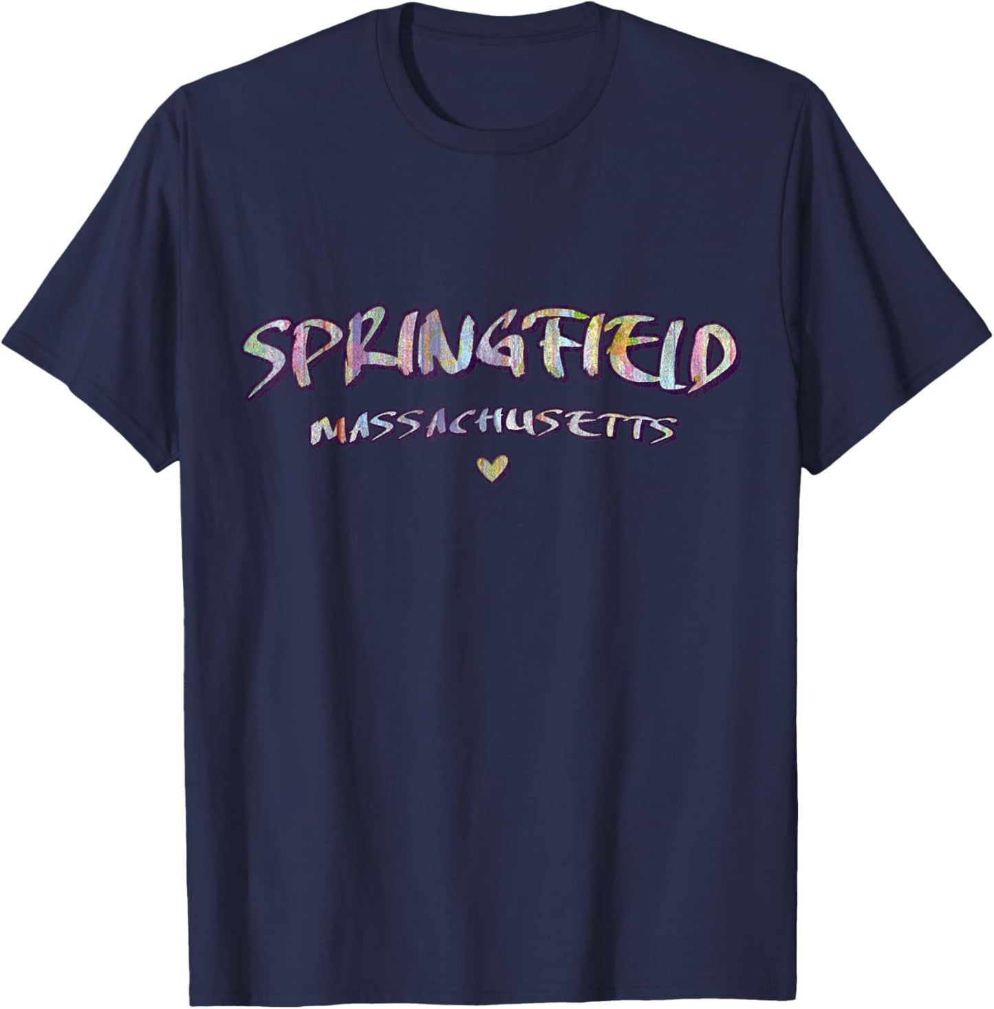 Springfield Massachusetts - Springfield MA Watercolor Logo T-Shirt - T-Shirt | Navy