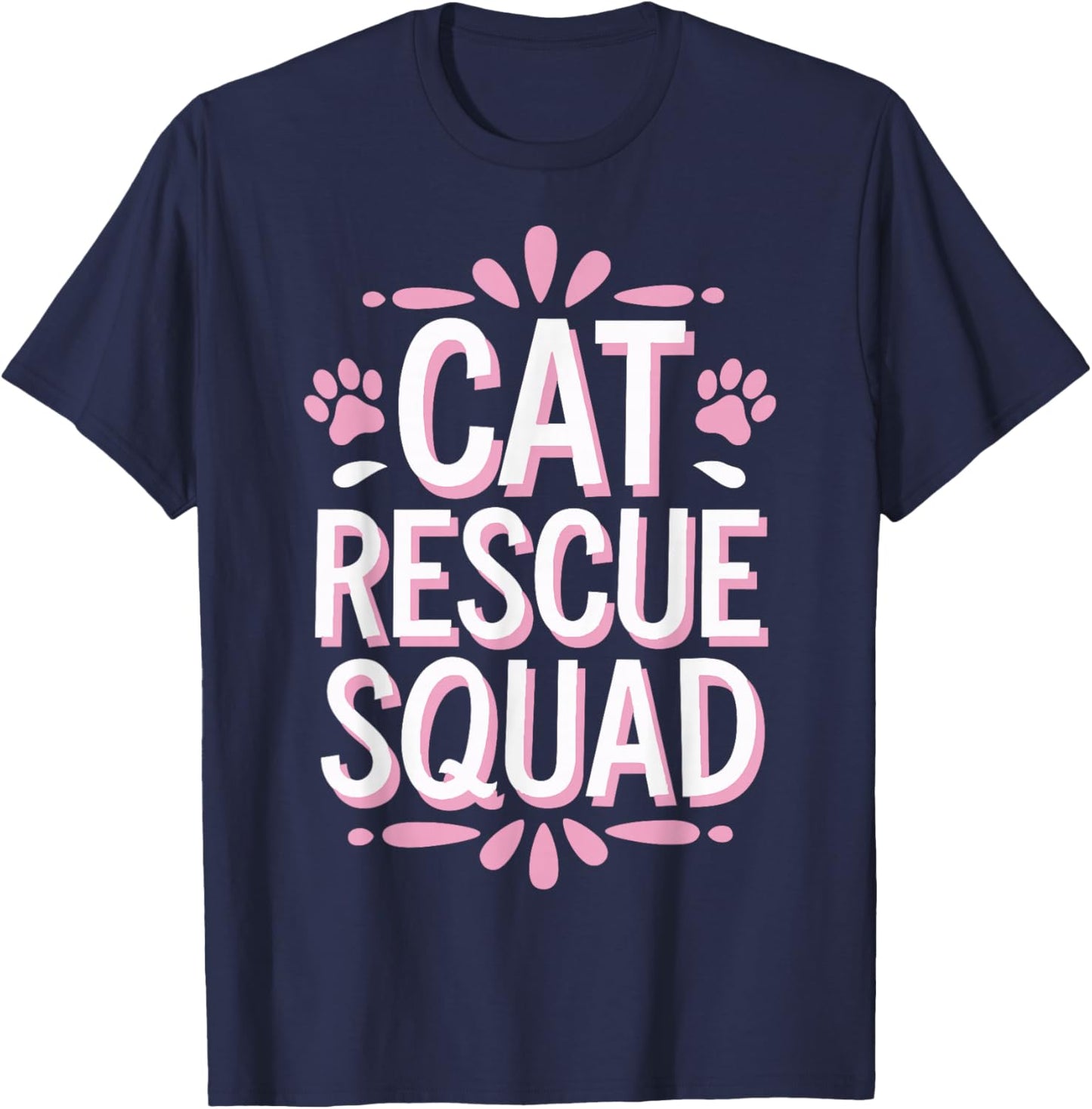 Cat Rescue Squad Animal Shelter T-Shirt - T-Shirt | Navy