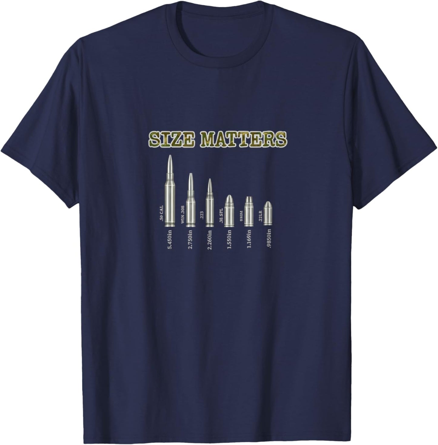 Size Matters Bullet Military Camouflage T-Shirt - T-Shirt | Navy