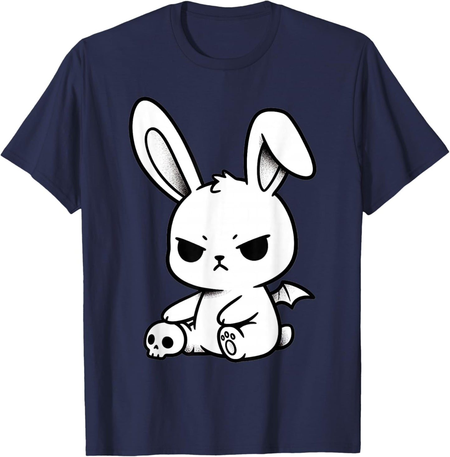 Dark Goth Bunny Cute Evil Rabbit Grunge Aesthetic Horror T-Shirt - T-Shirt | Navy