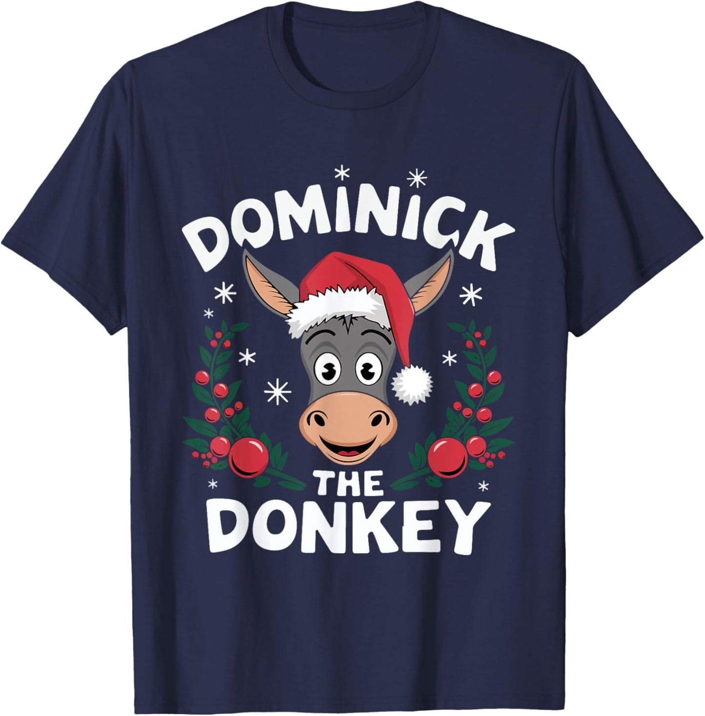 Dominick the Donkey Funny Christmas T-Shirt - T-Shirt | Navy
