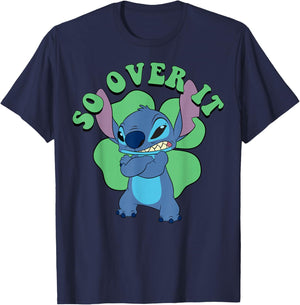 Disney Lilo & Stitch St. Patrick's Day Stitch So Over It T-Shirt - T-Shirt | Navy