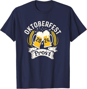 Oktoberfest 2024 Prost German beer drinking T-Shirt - T-Shirt | Navy