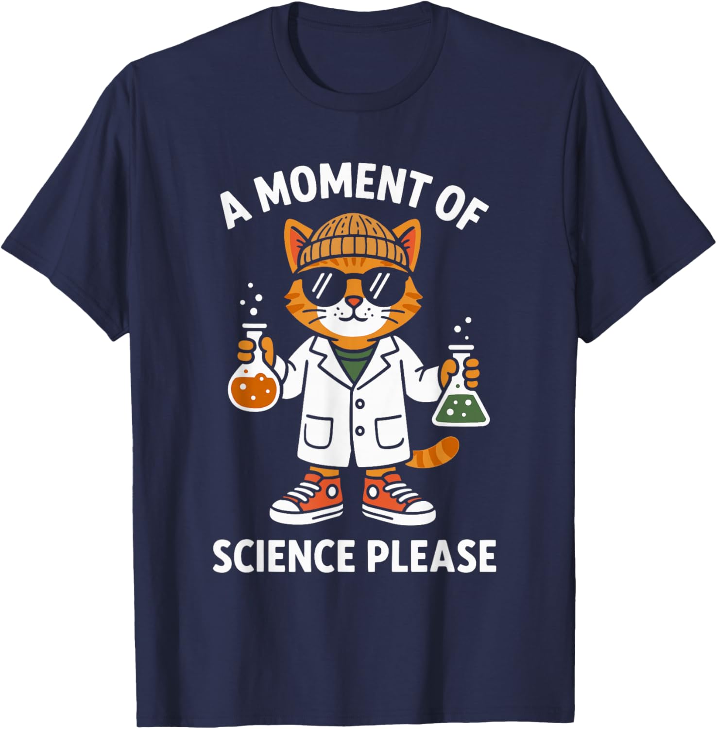 Moment of Science Please Men Women Kids Funny Science T-Shirt - T-Shirt | Navy