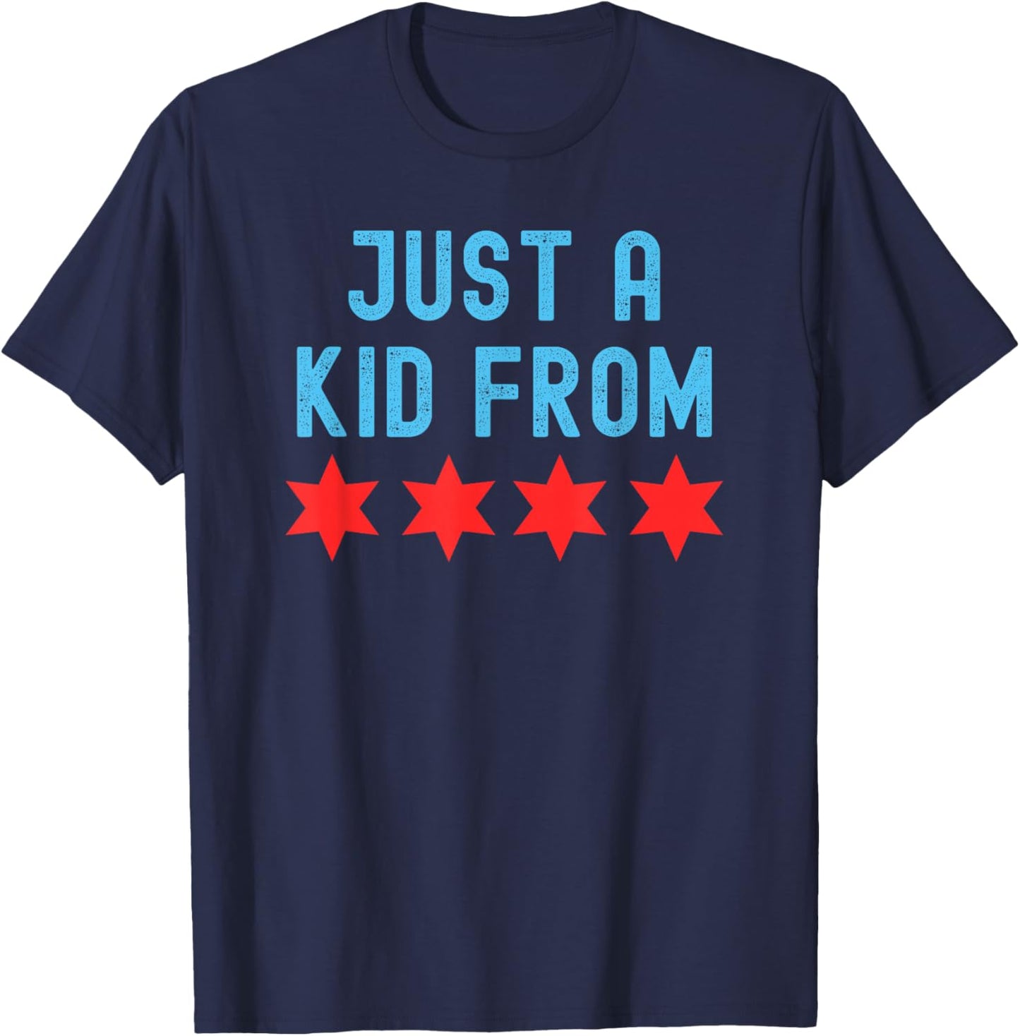 Just a Kid from Chicago City Flag T-Shirt - T-Shirt | Navy