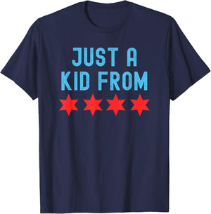 Just a Kid from Chicago City Flag T-Shirt - T-Shirt | Navy