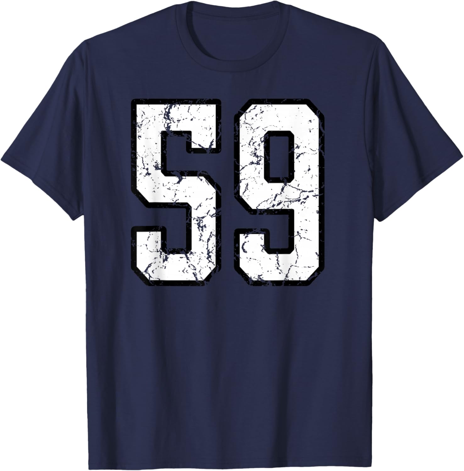 White and Black Sports Number 59 Jersey Uniform Player T-Shirt - T-Shirt | Navy