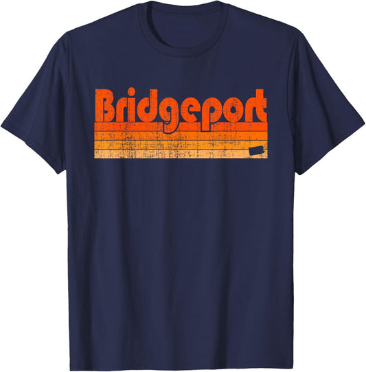Bridgeport, Pennsylvania Retro 80s Style T-Shirt - T-Shirt | Navy