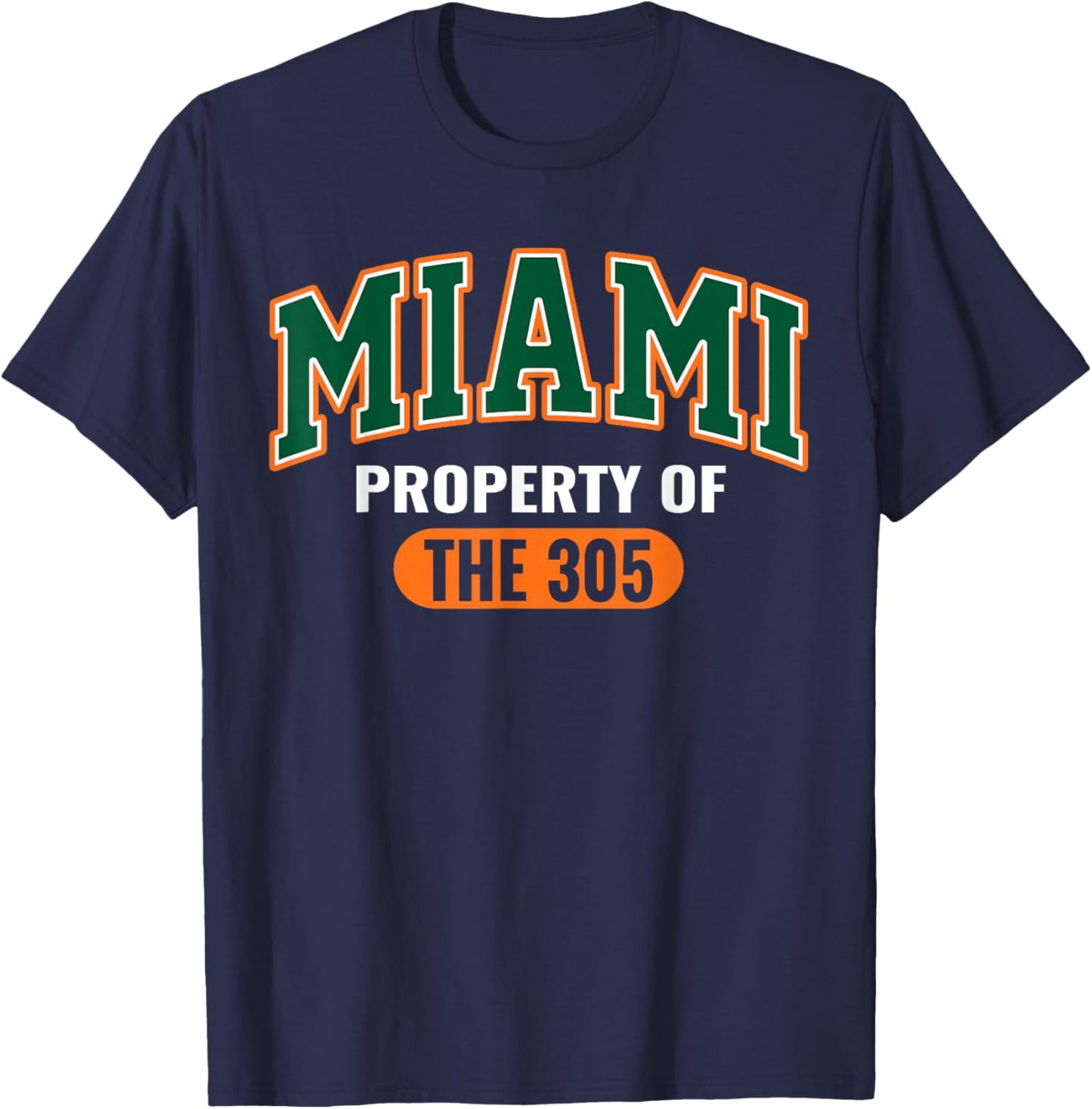 305 Miami Vibes Urban Style Miami Beach Graphic Design T-Shirt - T-Shirt | Navy