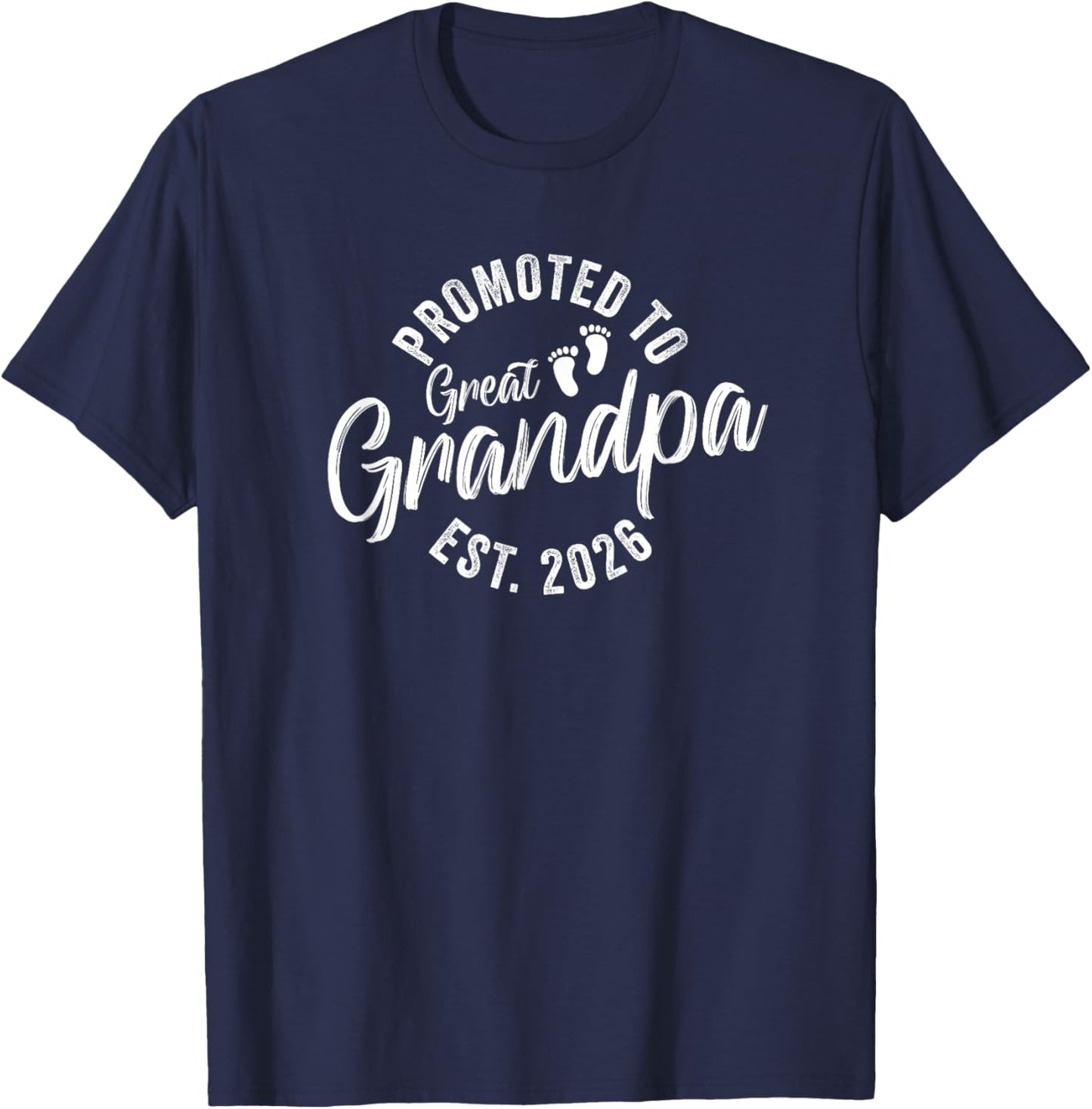 Promoted to Great Grandpa 2026 T-Shirt - T-Shirt | Navy