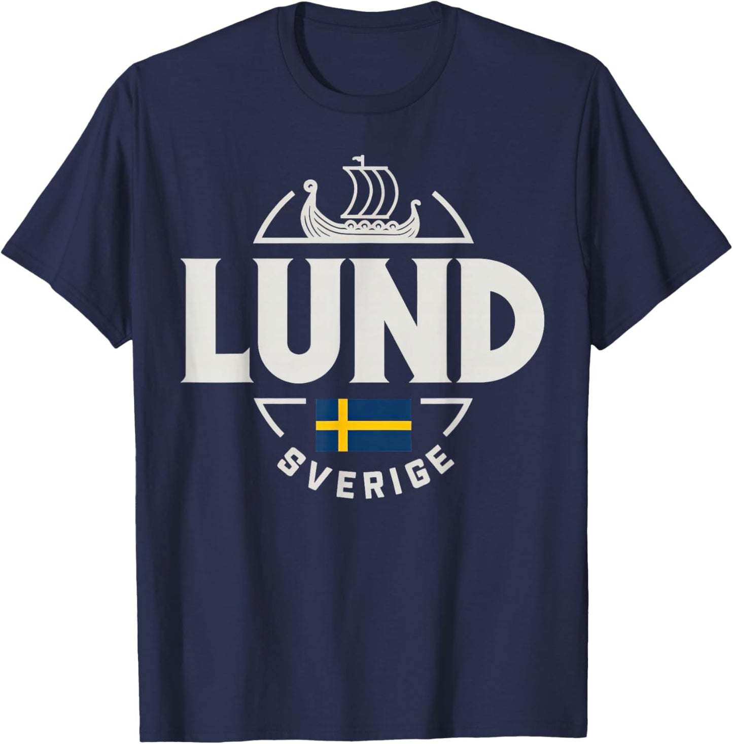 Lund Sverige Sweden City Flag Viking T-Shirt - T-Shirt | Navy