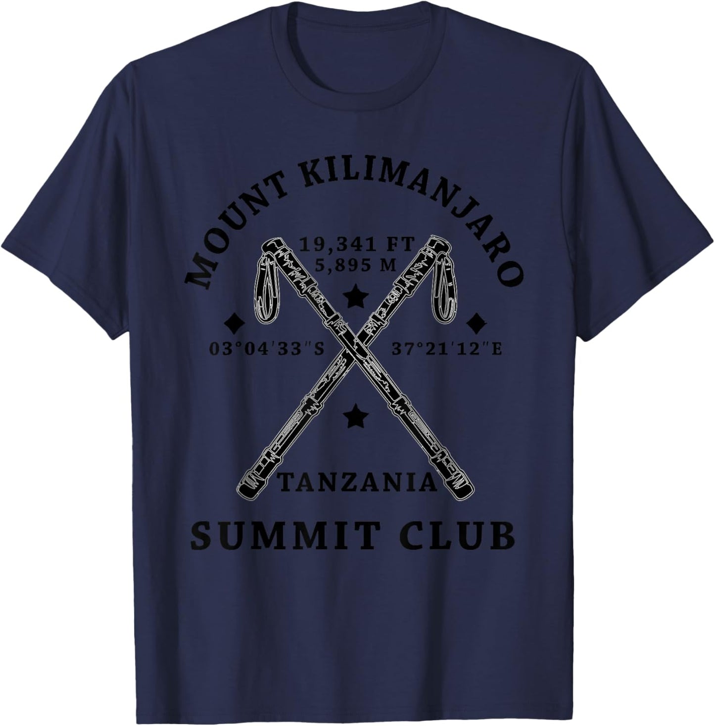 Climbed Mount Kilimanjaro Summit Club Hike Tanzania T-Shirt - T-Shirt | Navy