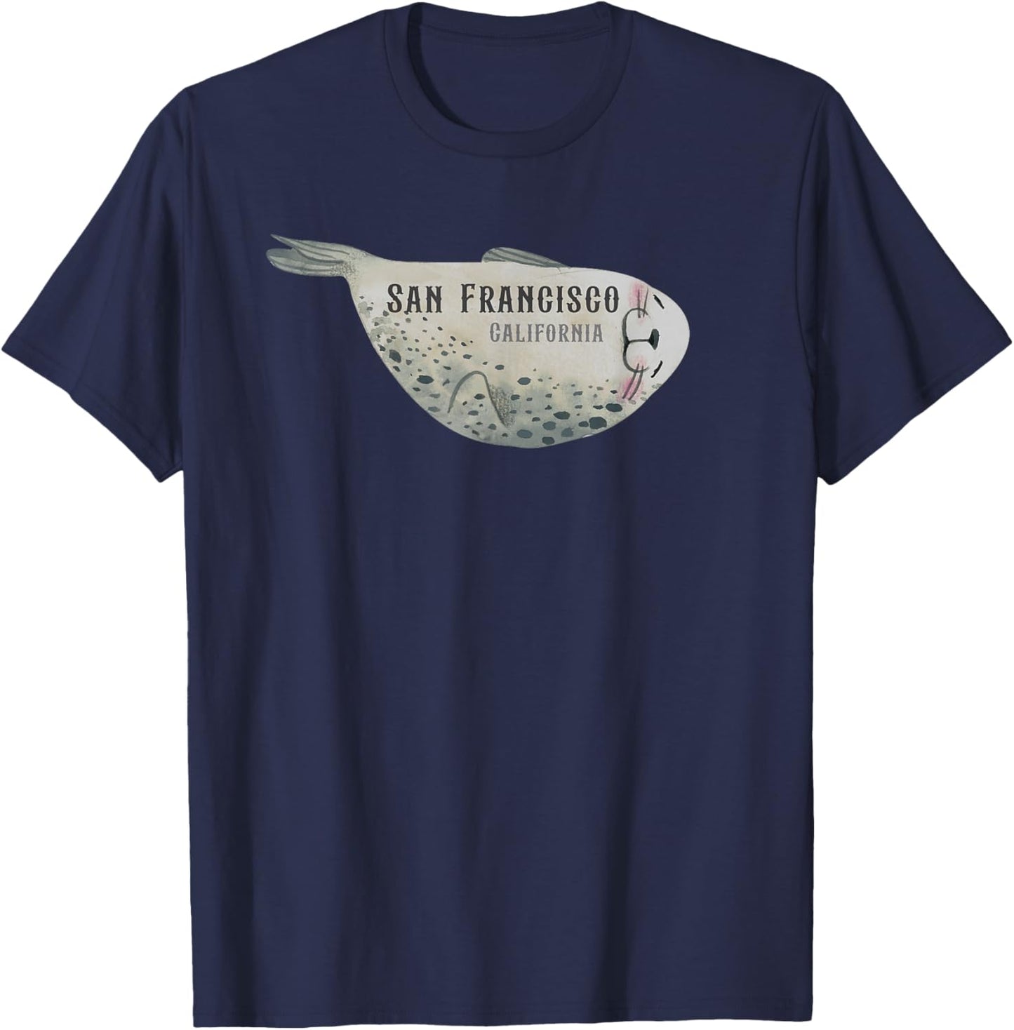 Sea Lions in San Francisco California T-Shirt - T-Shirt | Navy