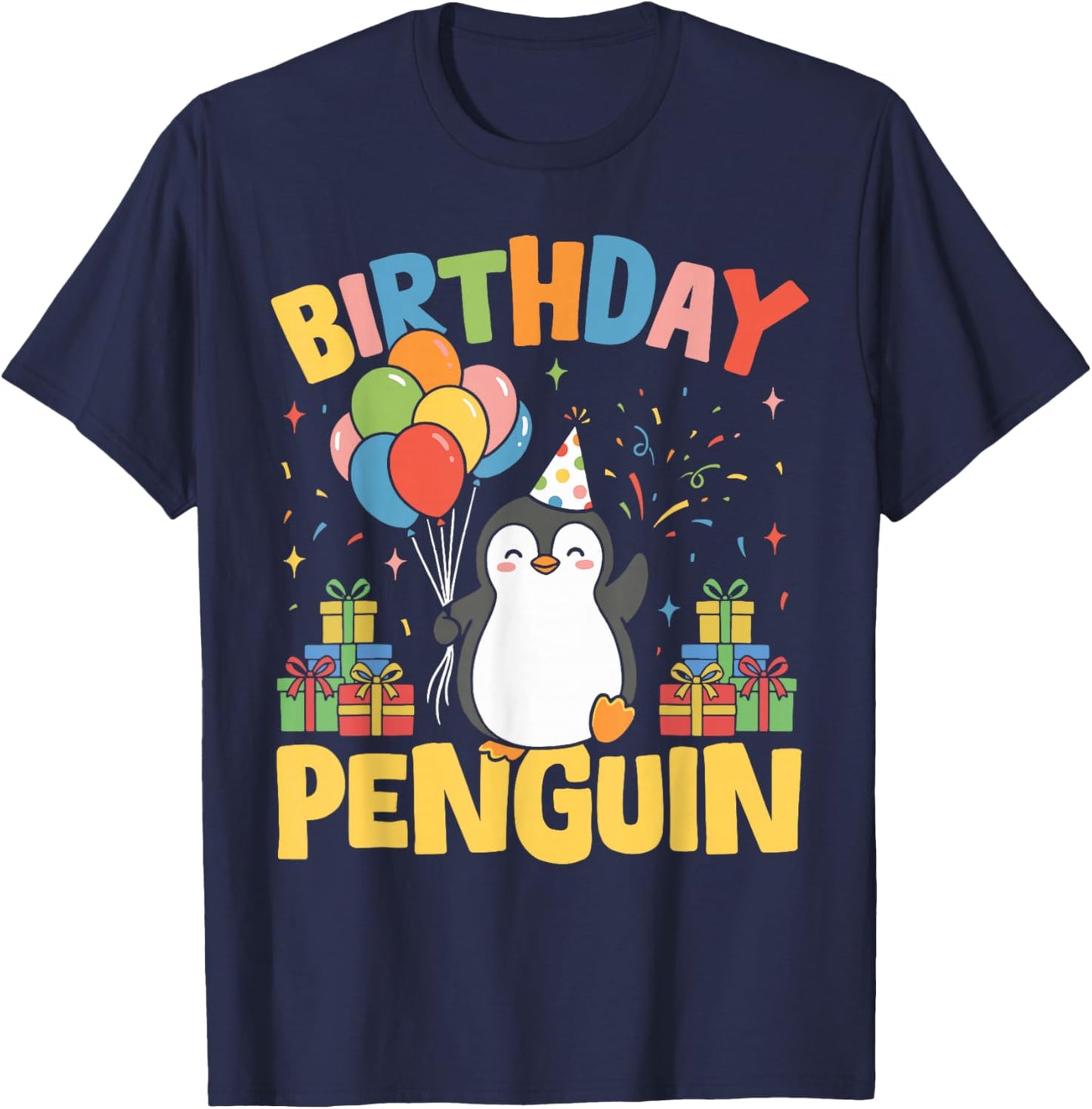 Birthday Penguin Kids Family Birthday Penguin T-Shirt - T-Shirt | Navy