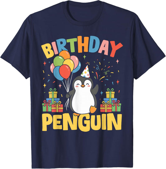 Birthday Penguin Kids Family Birthday Penguin T-Shirt - T-Shirt | Navy